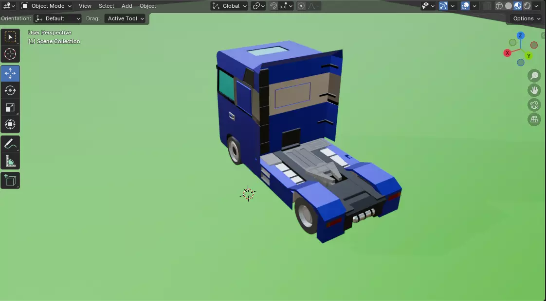 Volvo FH3-Style Truck Scene Low-Poly Pack Low-poly 3D model_1