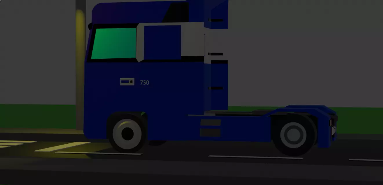 Volvo FH3-Style Truck Scene Low-Poly Pack Low-poly 3D model_2