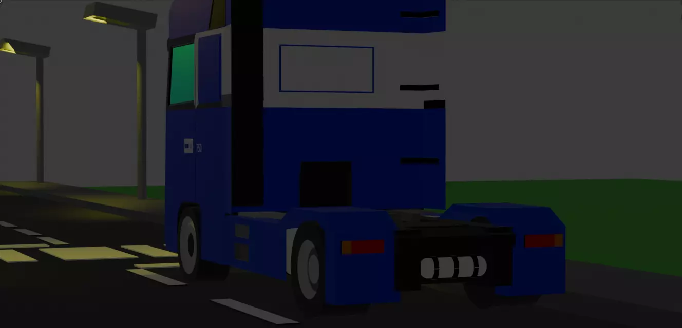 Volvo FH3-Style Truck Scene Low-Poly Pack Low-poly 3D model_3