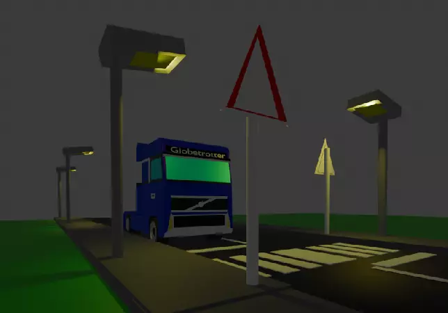 Volvo FH3-Style Truck Scene Low-Poly Pack Low-poly 3D model_5