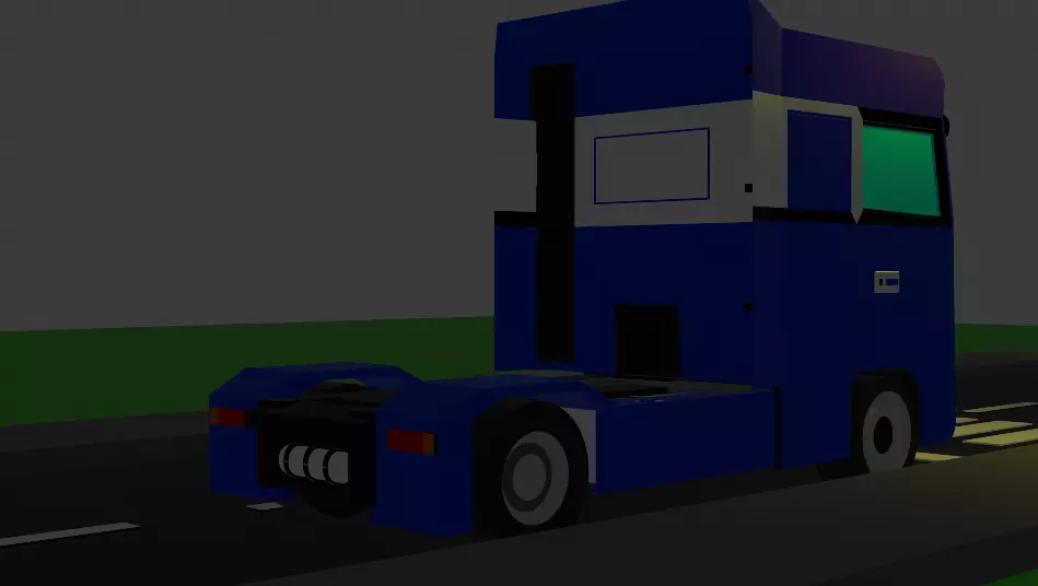 Volvo FH3-Style Truck Scene Low-Poly Pack Low-poly 3D model_4