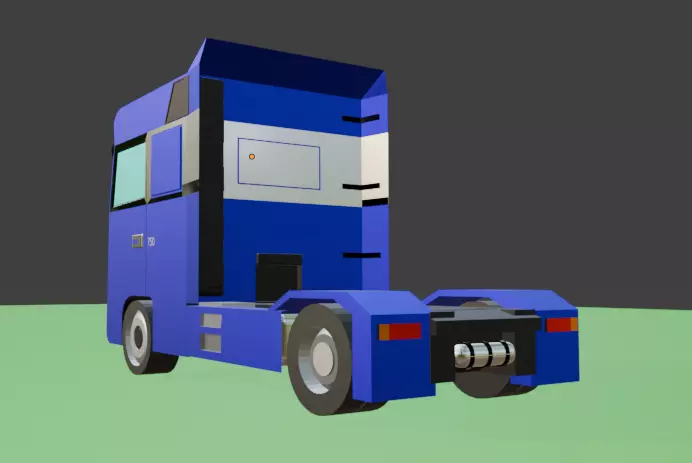 Volvo FH3-Style Truck Scene Low-Poly Pack Low-poly 3D model_8