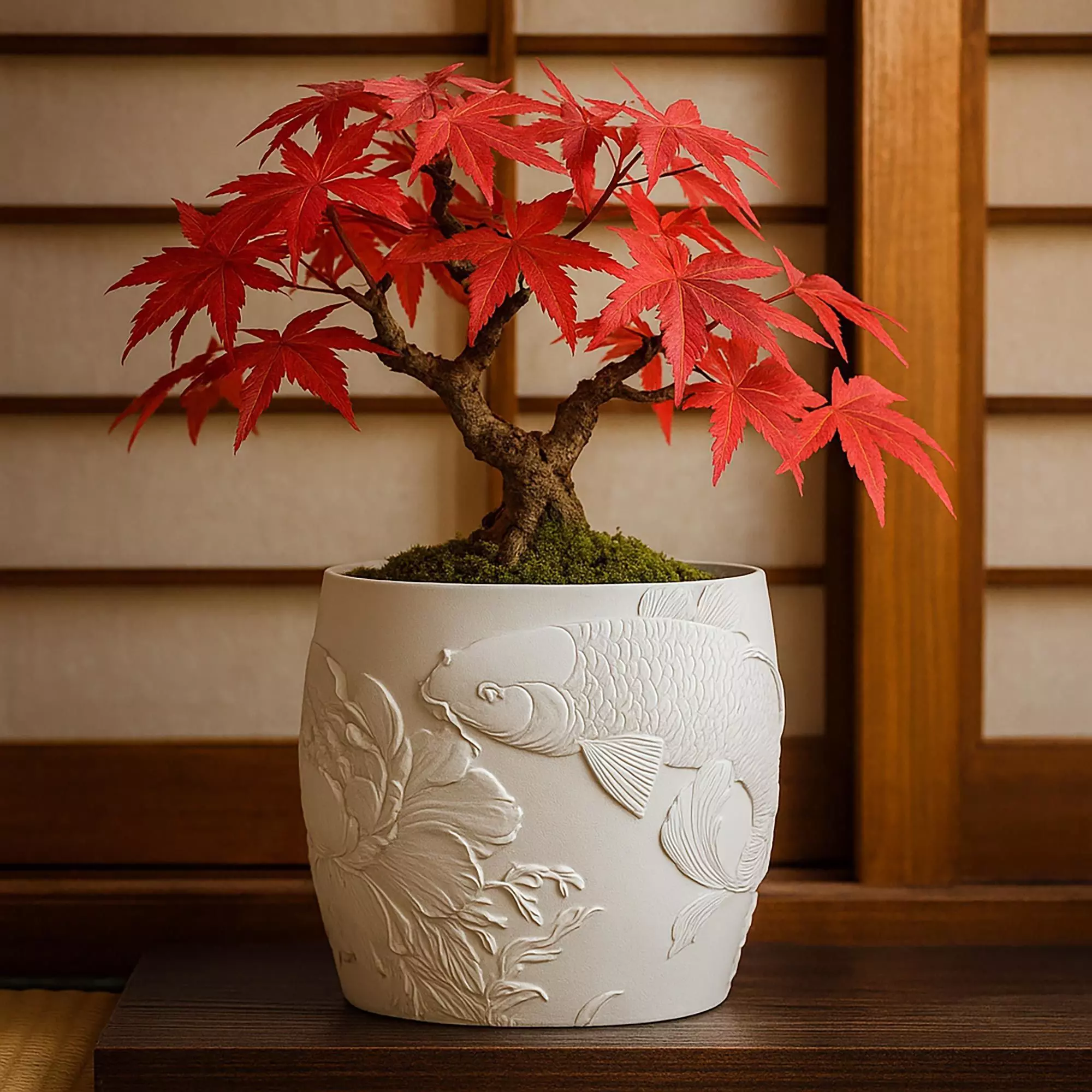Pion Koi Fish Plant Pot with Drainage No Supports 3D print model