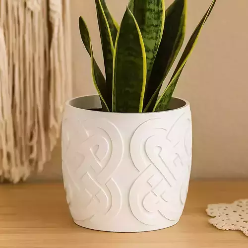 Celtic Plant Pot with Drainage No Supports Needed