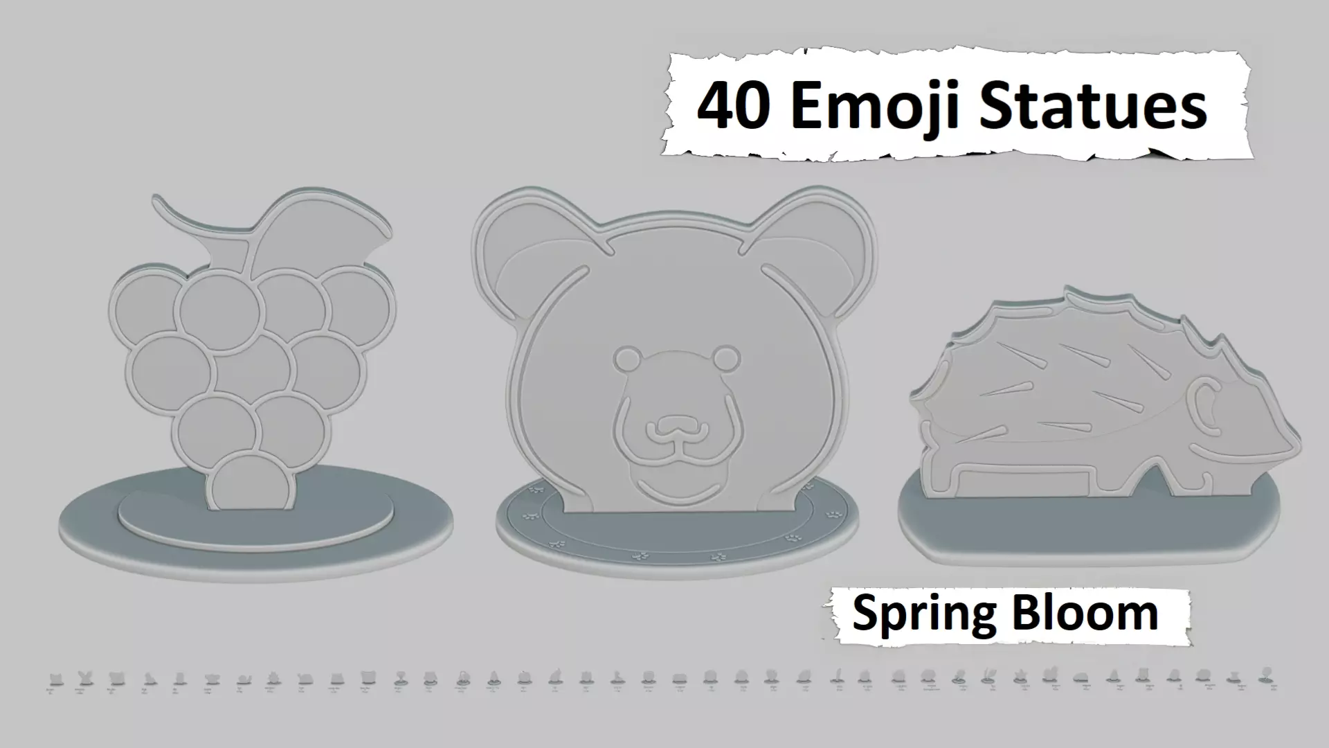 Spring Bloom Full Pack Emoji Statues 3D print model