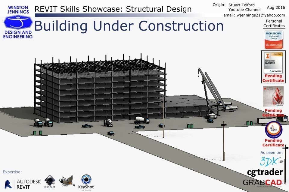 Revit Skills Showcase Building Under Construction Free 3D model_0