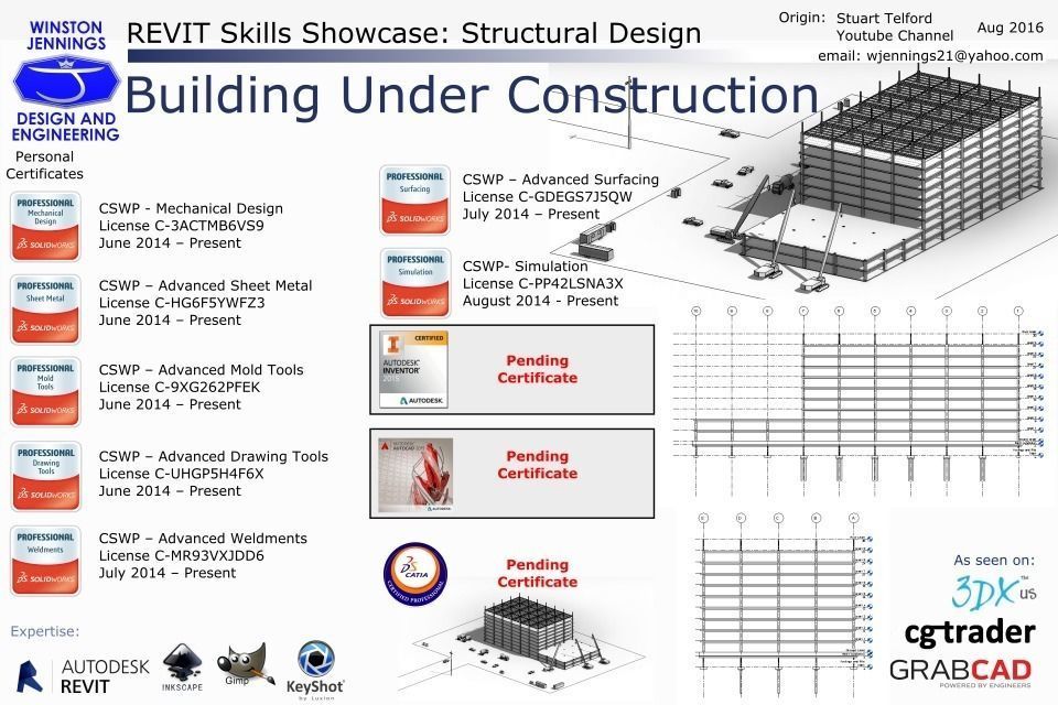 Revit Skills Showcase Building Under Construction Free 3D model_1