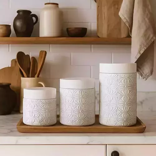 Kitchen Set 3 Jars No Supports Needed 3D print model