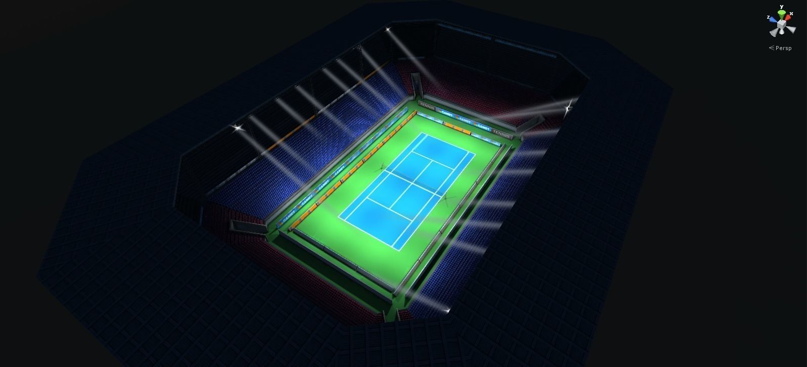 Tennise stadium Low-poly 3D model_8