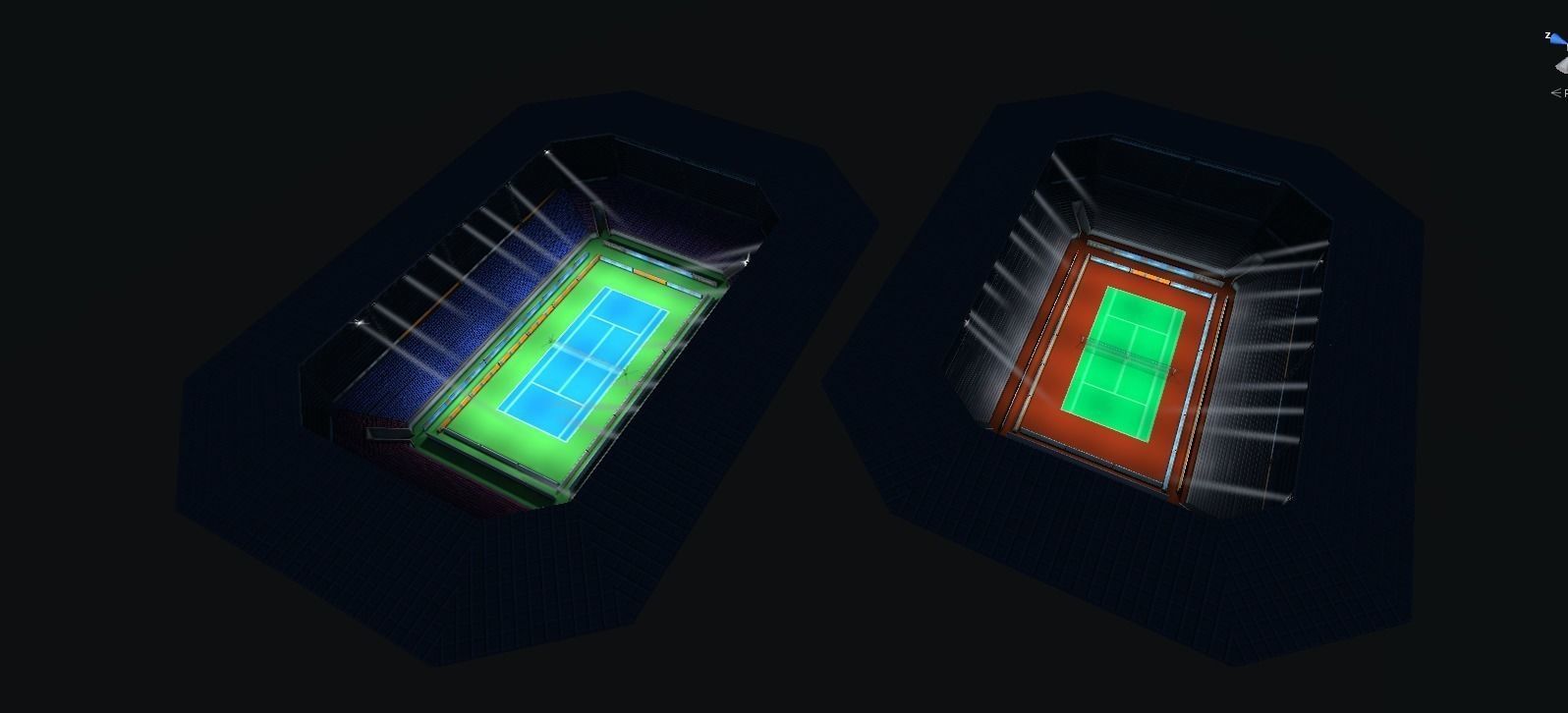 Tennise stadium Low-poly 3D model_0