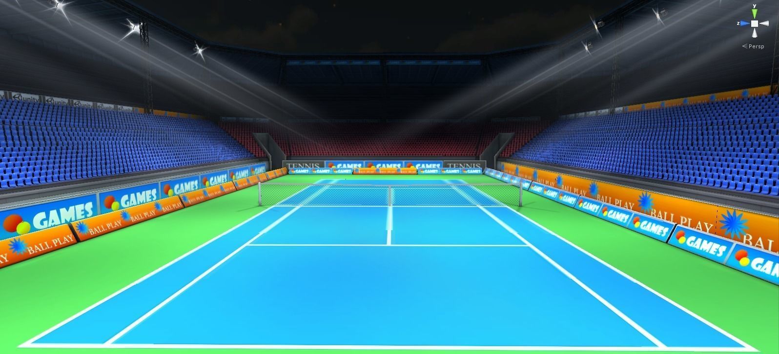 Tennise stadium Low-poly 3D model_3