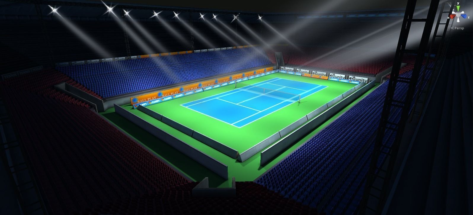 Tennise stadium Low-poly 3D model_4