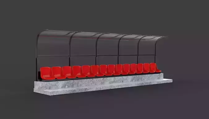 Soccer Bench 01 3D model