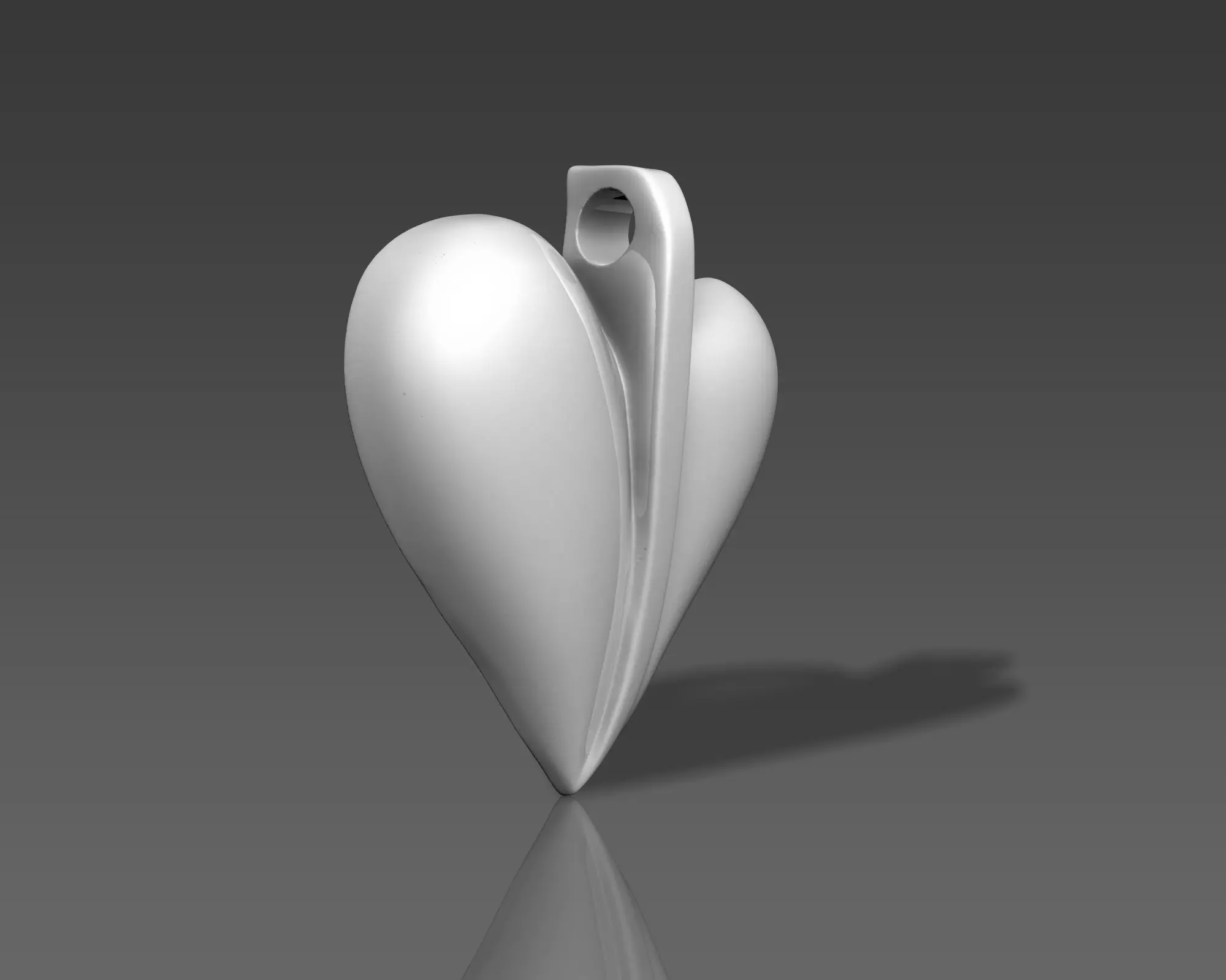 HALF HEART PENDANT WITH YOUR LOVER NAME 3D print model_4