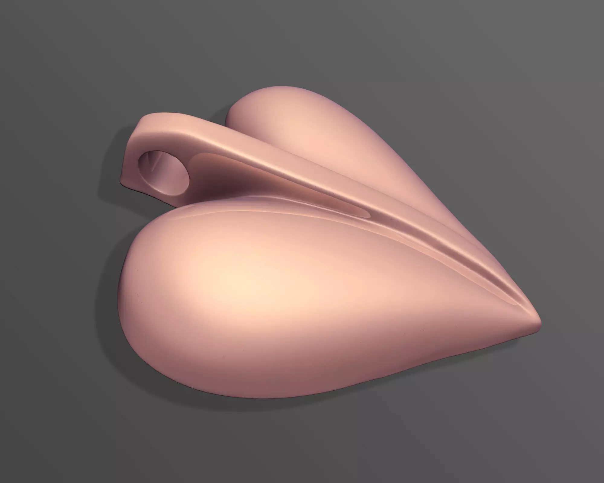 HALF HEART PENDANT WITH YOUR LOVER NAME 3D print model_3