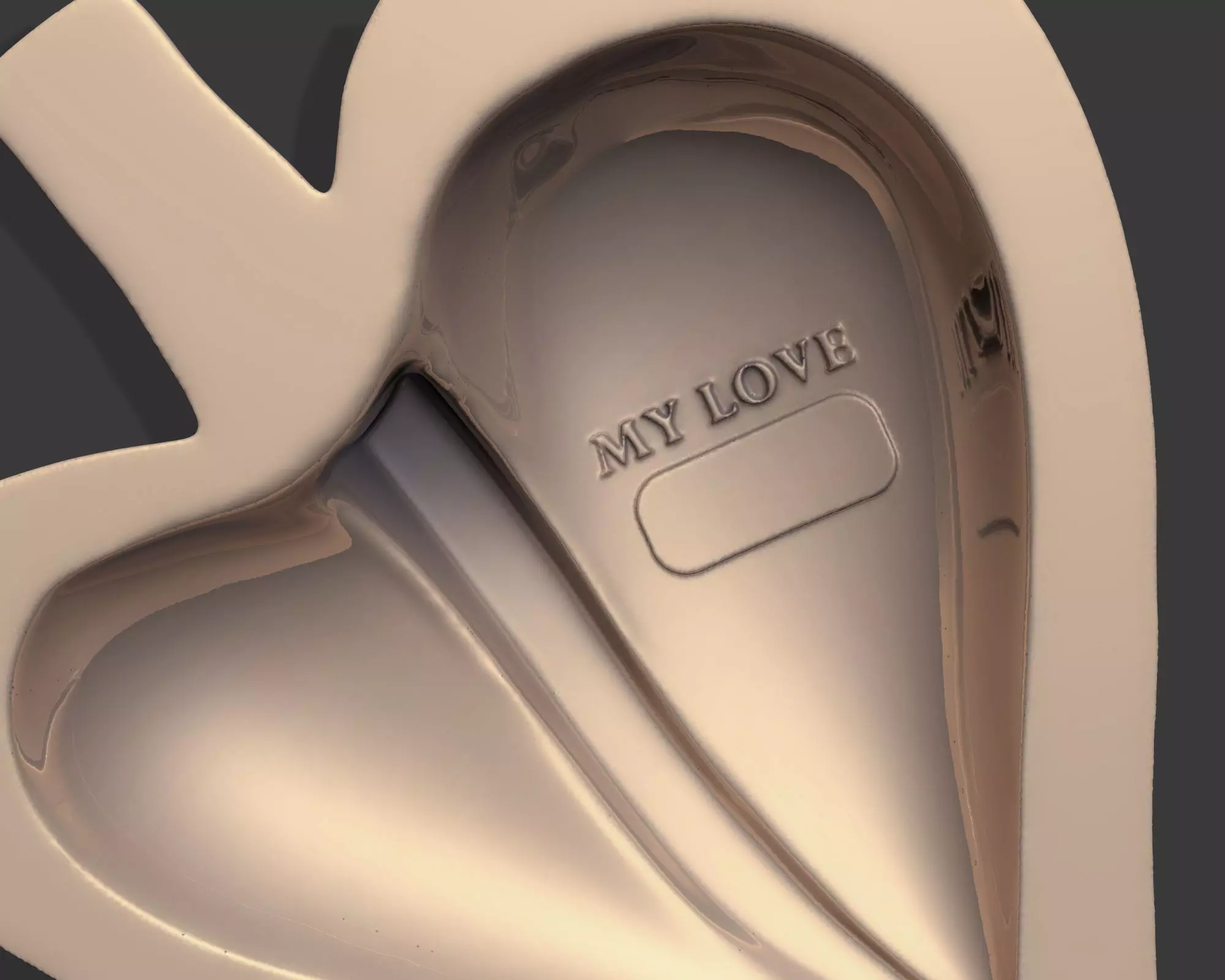 HALF HEART PENDANT WITH YOUR LOVER NAME 3D print model_5