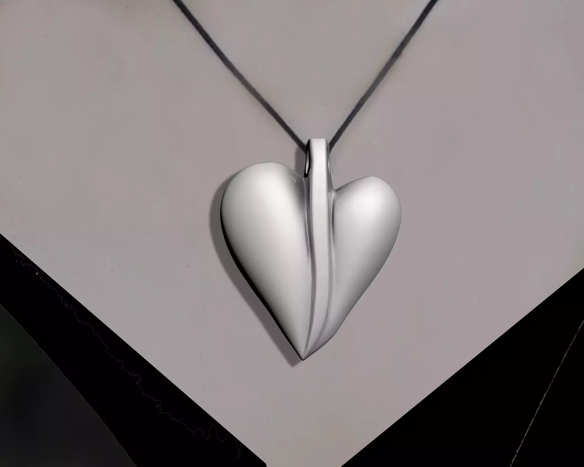 HALF HEART PENDANT WITH YOUR LOVER NAME 3D print model_6