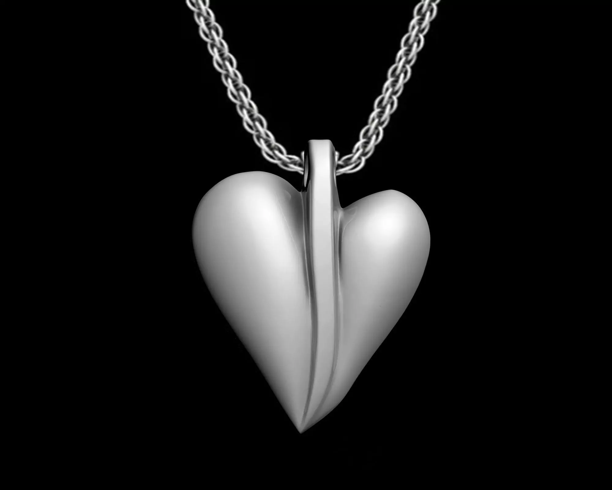 HALF HEART PENDANT WITH YOUR LOVER NAME 3D print model_2