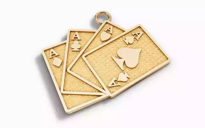 Playing Cards Pendant -Poker Ace Charm Jewelry STL