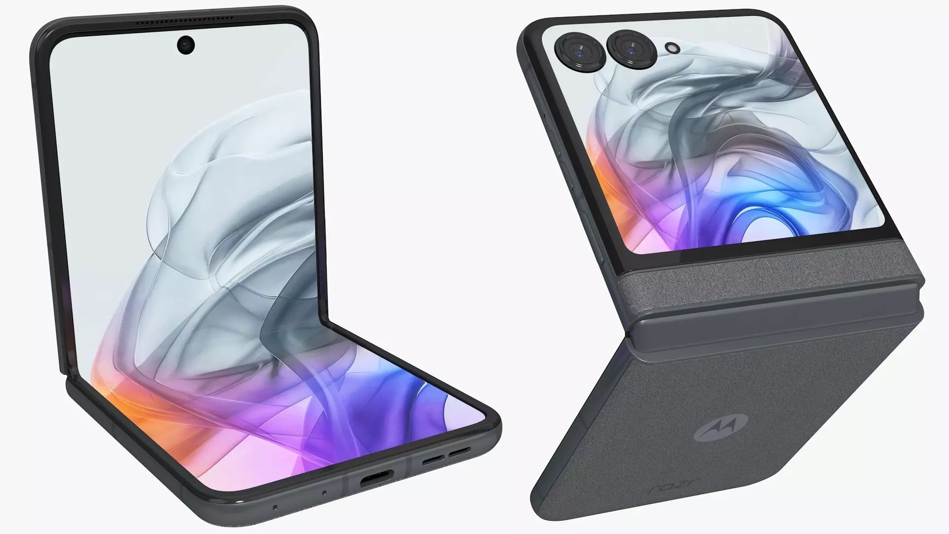 Motorola Razr 50 Grey Animated 3D model_0