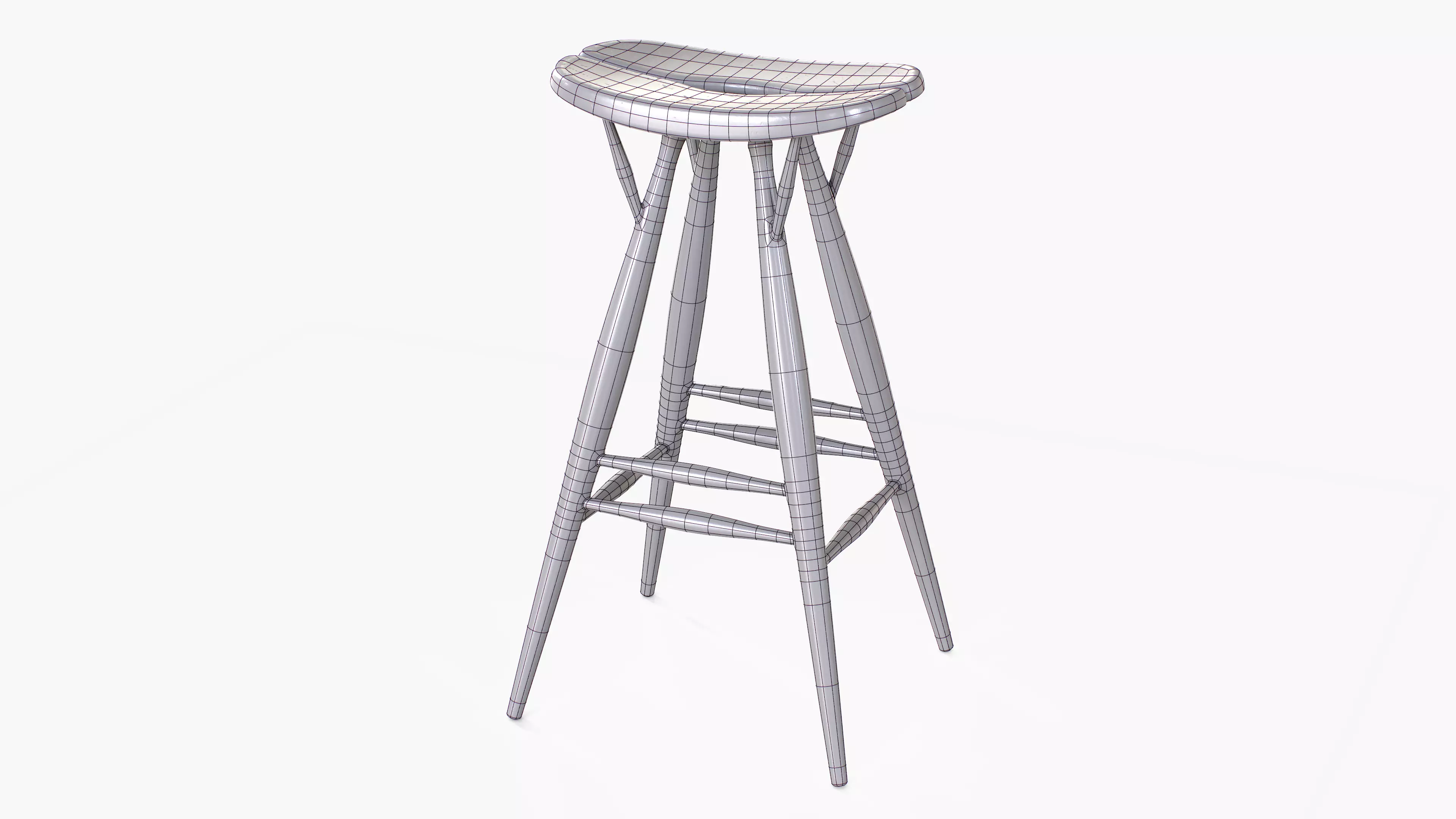 Artek Pirkka Bar Stool Low-poly 3D model_8