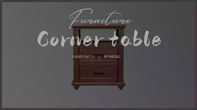 Corner Table - Low Poly 3D Art