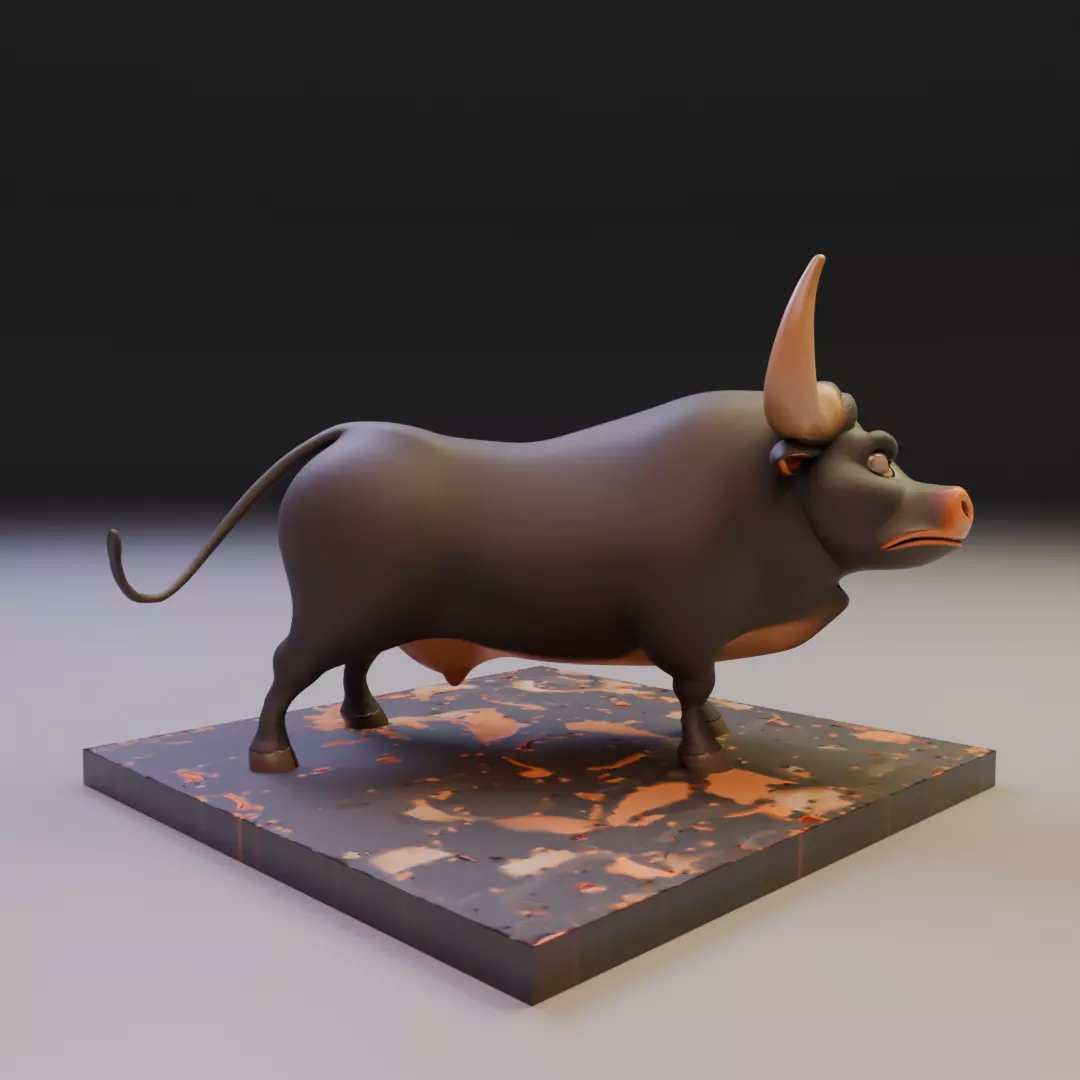 chibi bull 3D print model_11