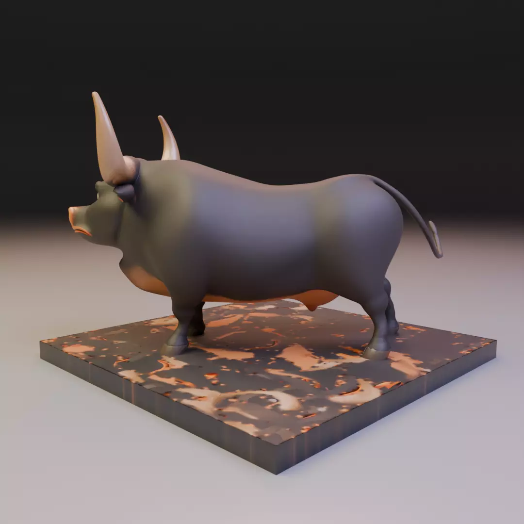 chibi bull 3D print model_7