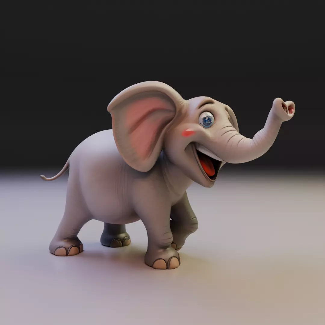 chibi elephant 3D print model_12