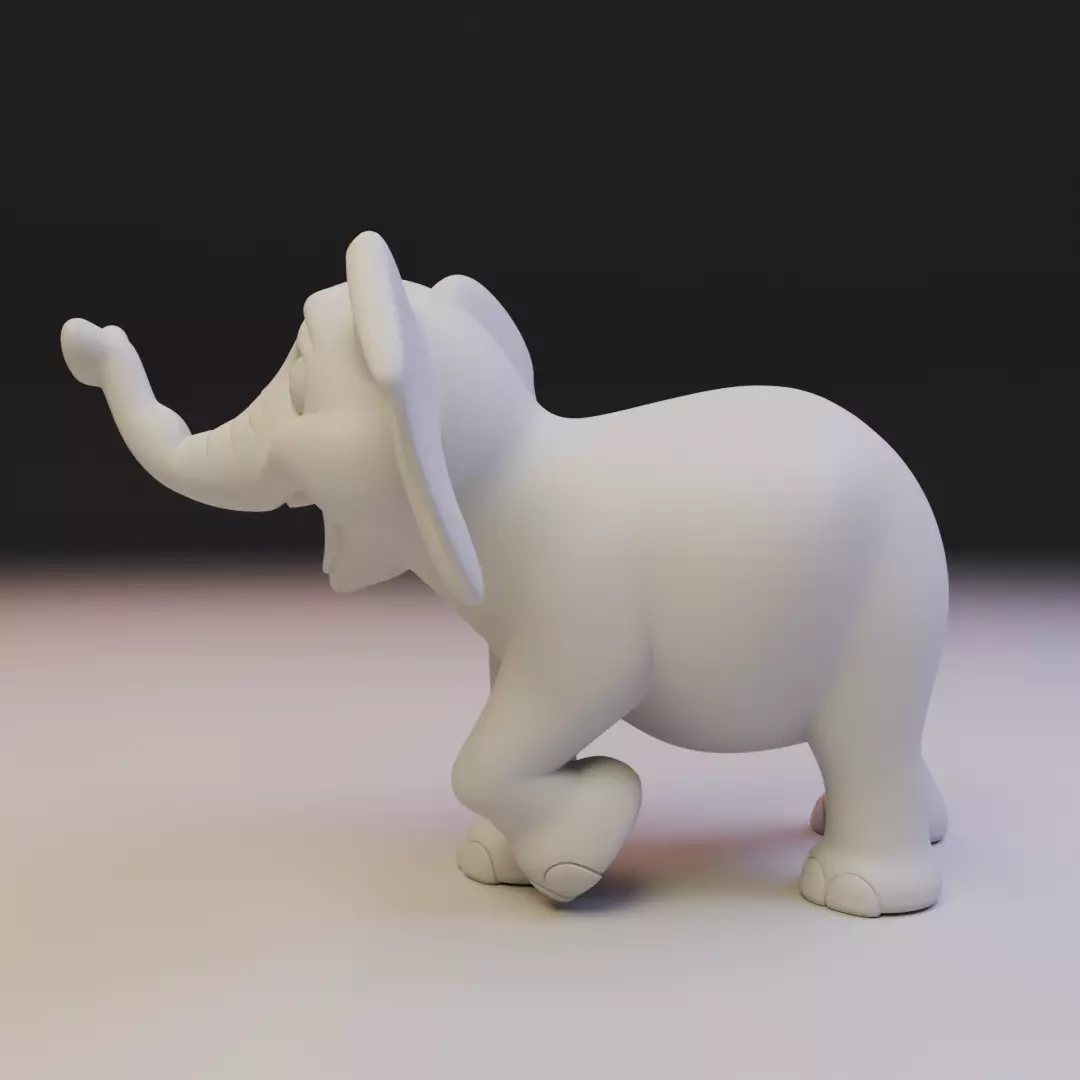 chibi elephant 3D print model_3