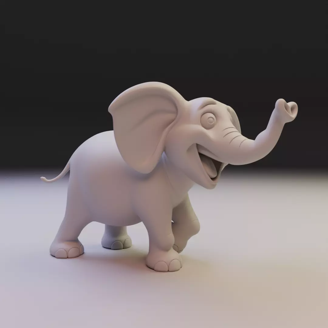 chibi elephant 3D print model_11