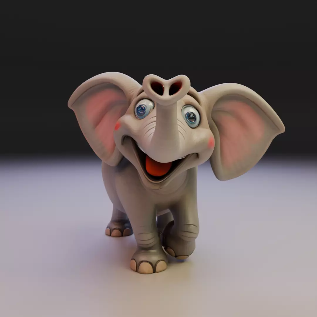 chibi elephant 3D print model_16