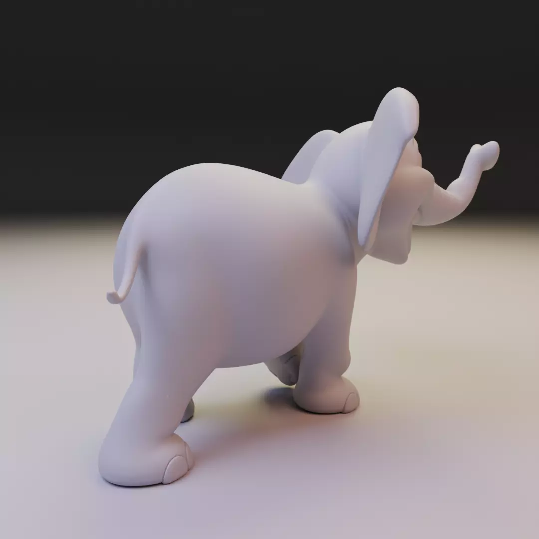 chibi elephant 3D print model_13