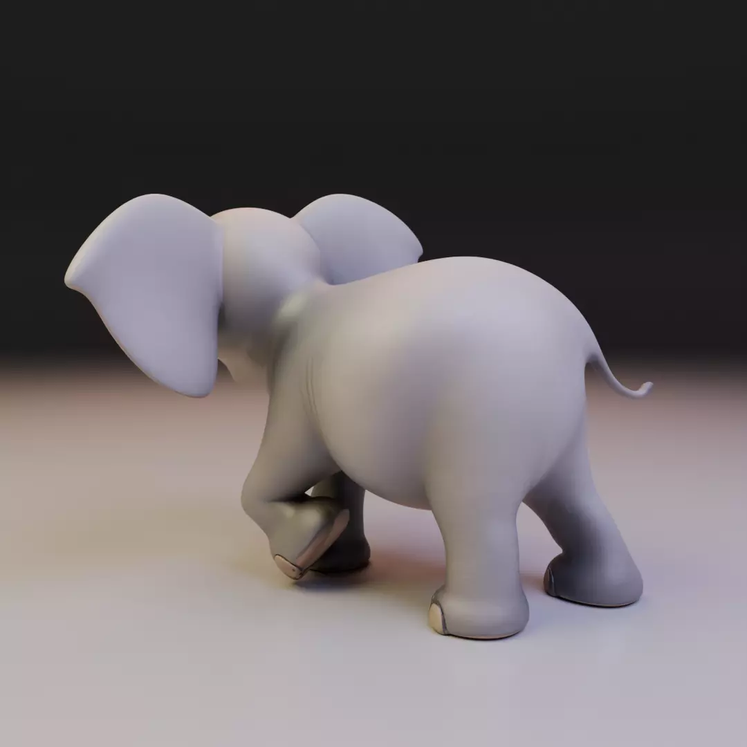 chibi elephant 3D print model_8