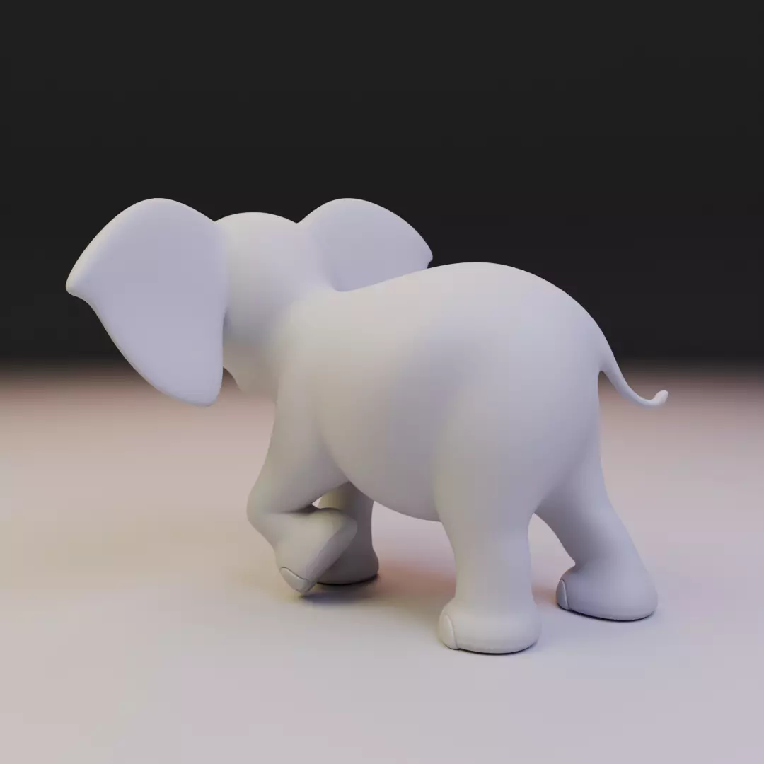 chibi elephant 3D print model_7