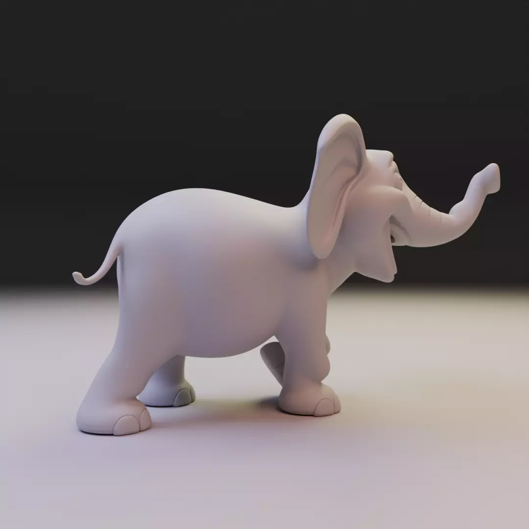 chibi elephant 3D print model_1