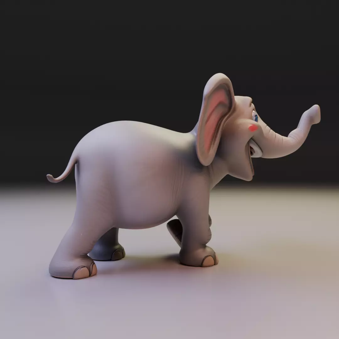 chibi elephant 3D print model_2