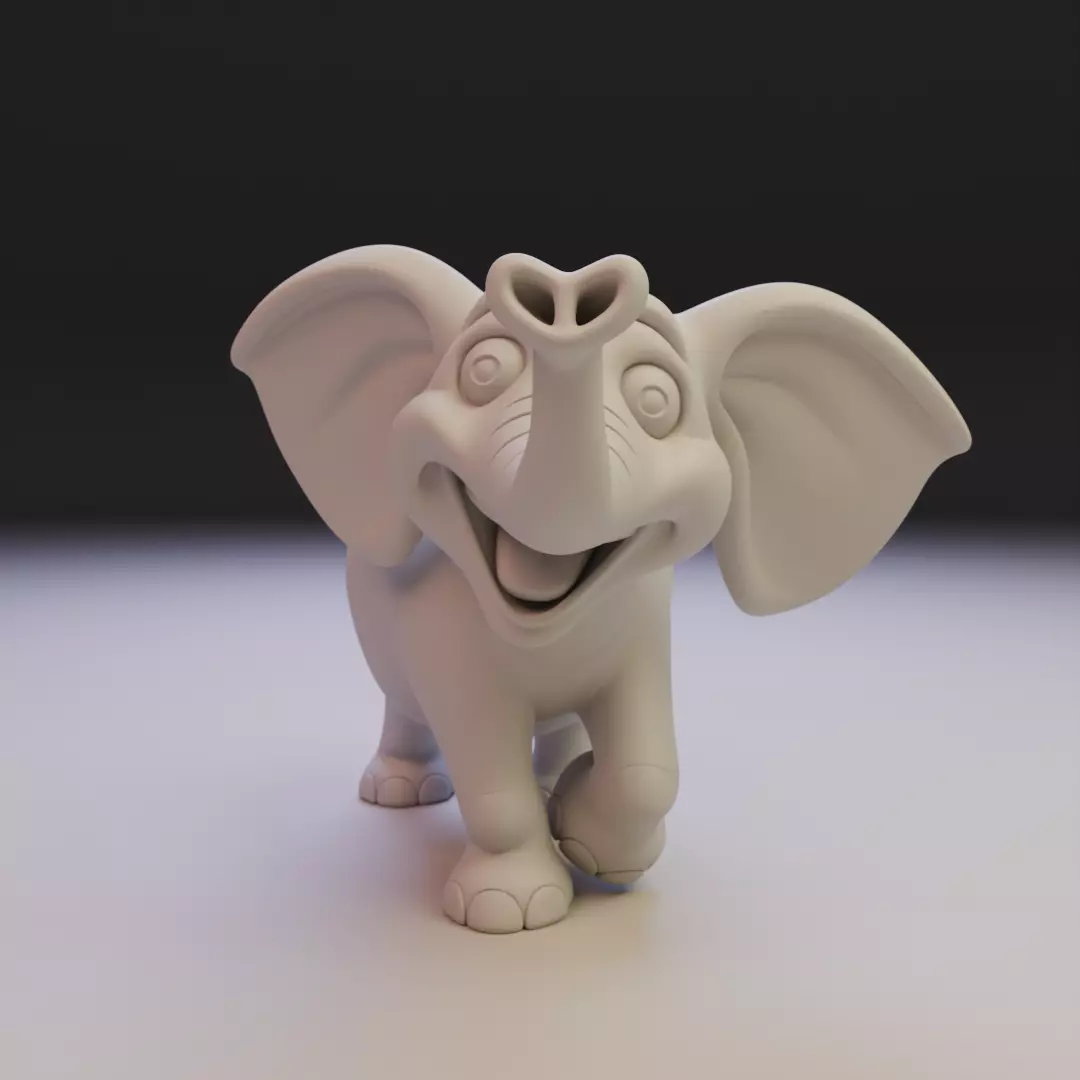 chibi elephant 3D print model_15