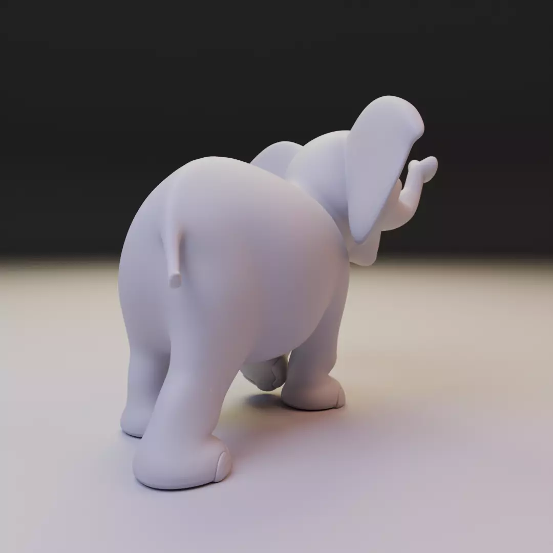 chibi elephant 3D print model_5