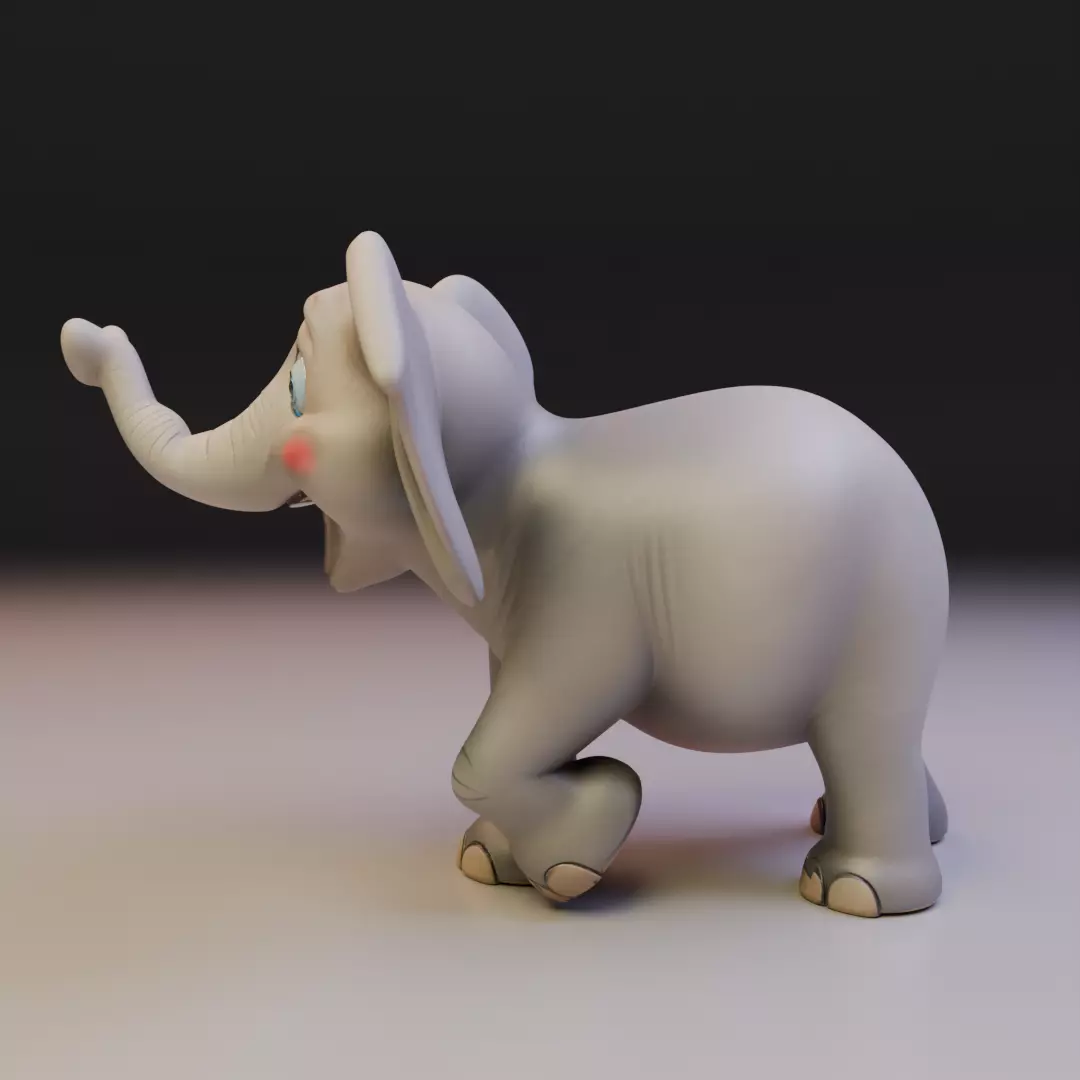 chibi elephant 3D print model_4