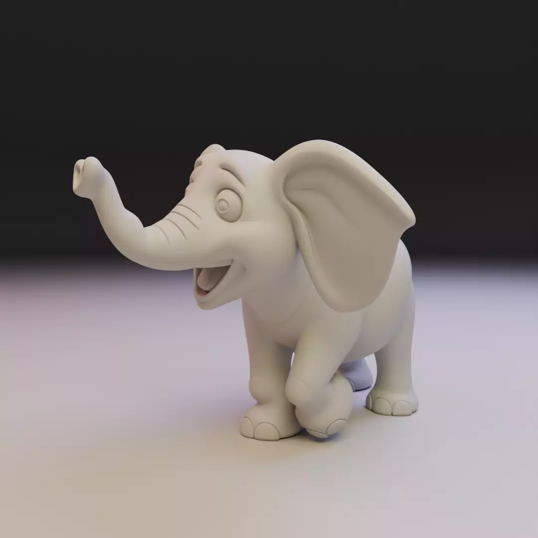 chibi elephant 3D print model_9