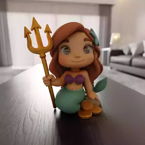 chibi mermaid 3D print model