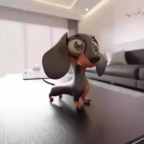 Dachshund chibi 3D print model