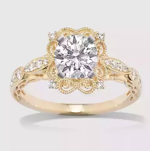 Round Halo Engagement Rings