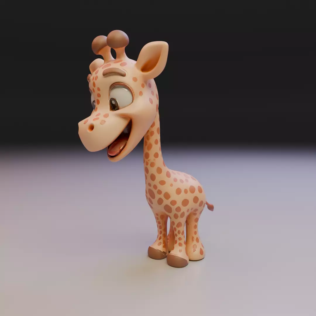 giraffe chibi 3D print model_10