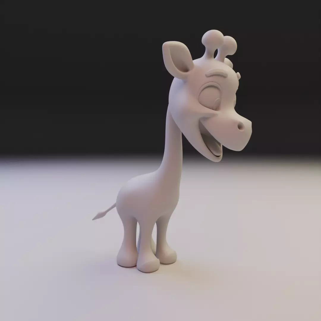 giraffe chibi 3D print model_11