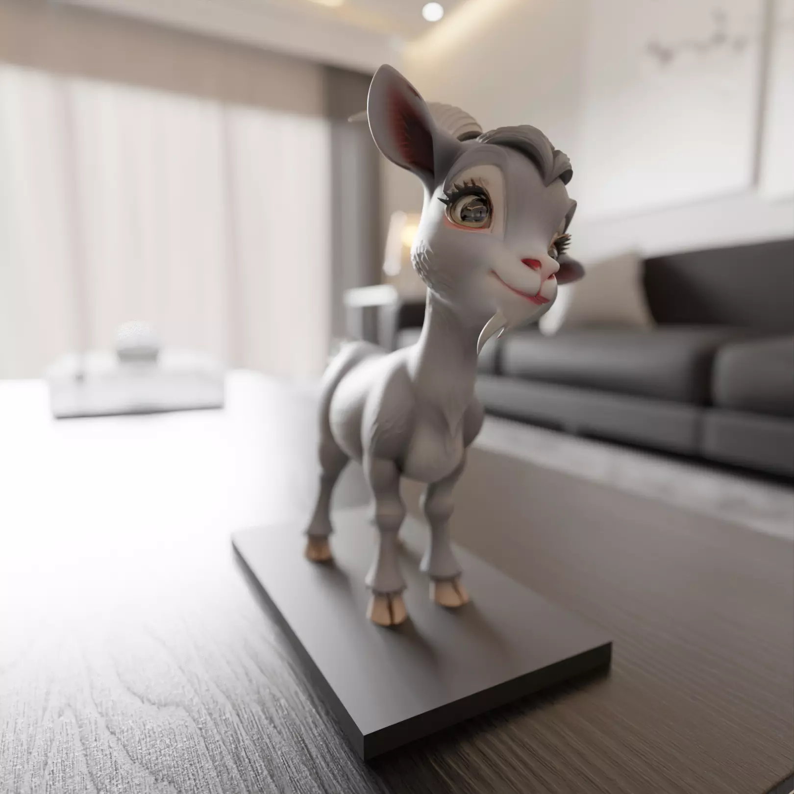 goat cut 3D print model_0
