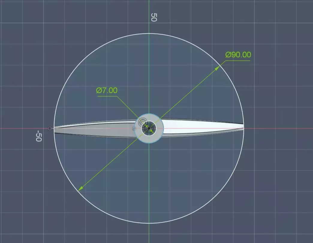 elica a 2 pale   2-blade propeller 3D print model_1