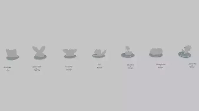 Spring Bloom Mini Pack Emoji Statues 3D print model