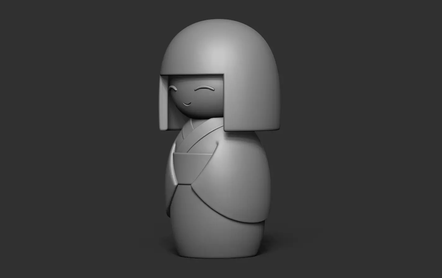Kokeshi 3D print model_11